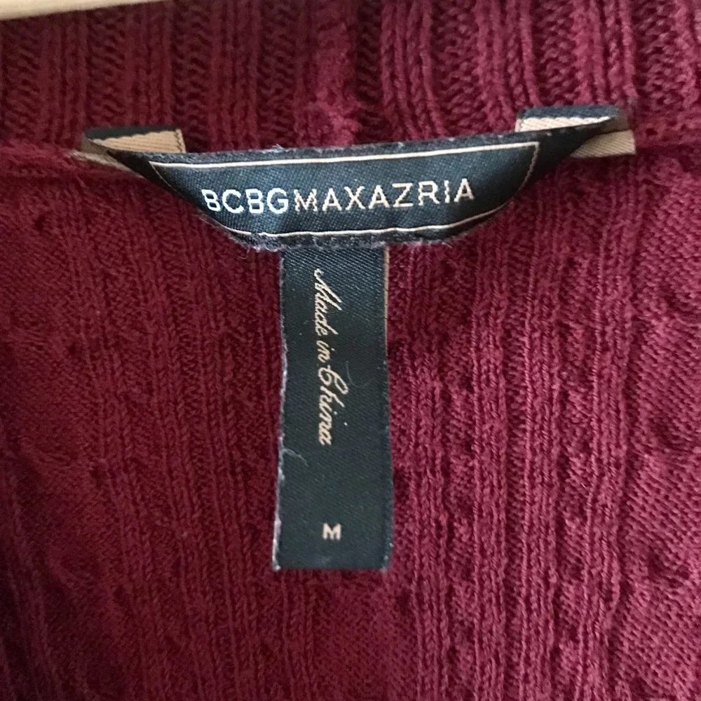 BCBG Merlot Bodycon V-Neck Sweater Dress, Size M - Picture 6 of 8